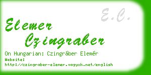 elemer czingraber business card