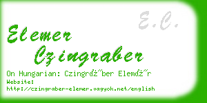 elemer czingraber business card